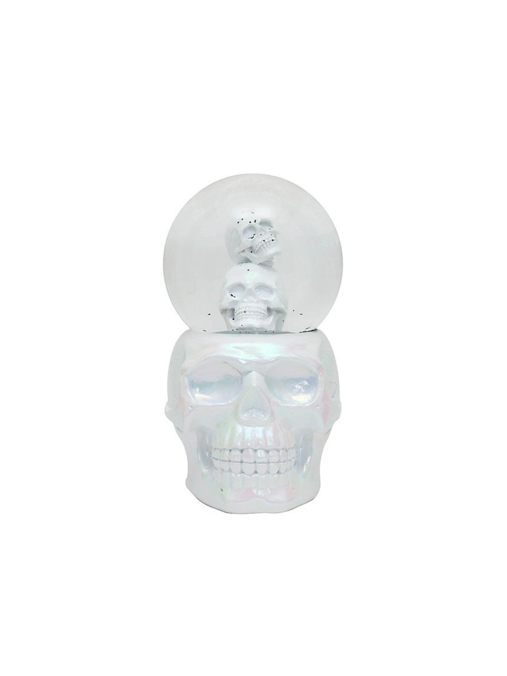 Celebrate Together Iridescent Halloween Stacked Skulls Water Globe Table Decor